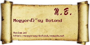 Mogyorósy Botond névjegykártya
